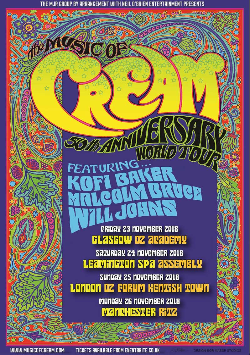 The Music Of Cream – November 2018 UK&nbsp;Tour