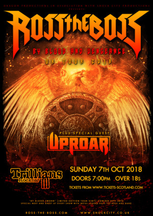 ROSS THE BOSS announces UK tour dates in October with special guest&nbsp;UPROAR