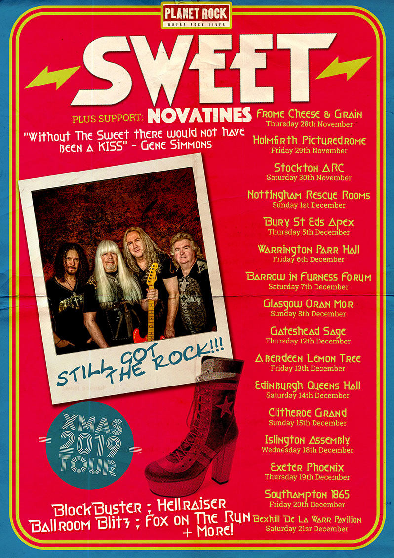 Sweet announce UK Tour in November-December 2019