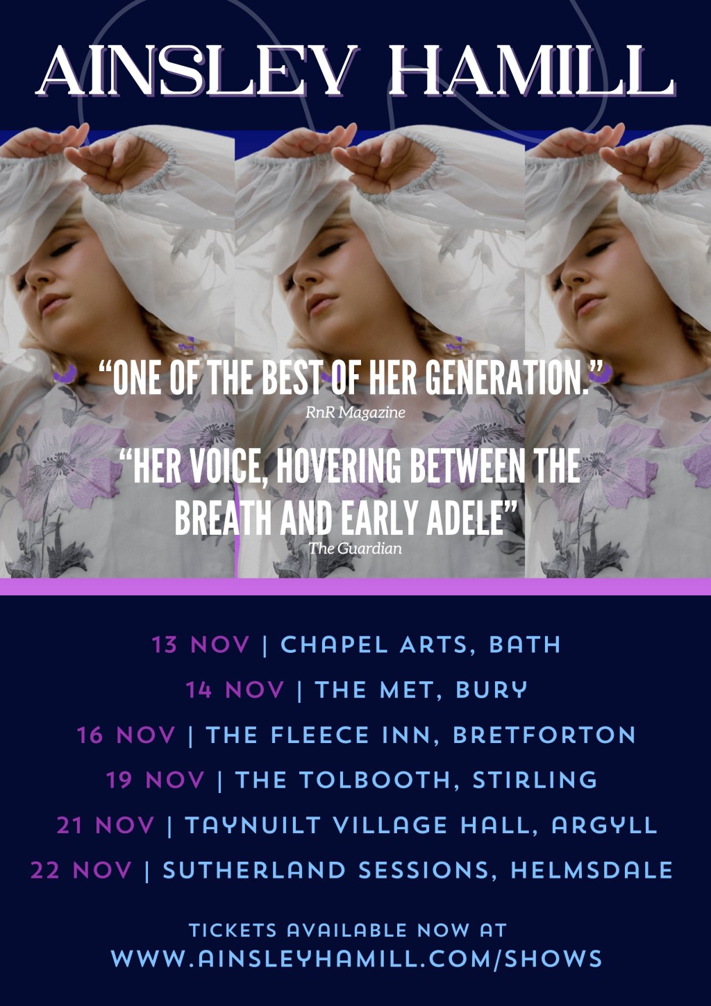 Scots folkstress, Ainsley Hamill November shows (inc&nbsp;Helmsdale!)