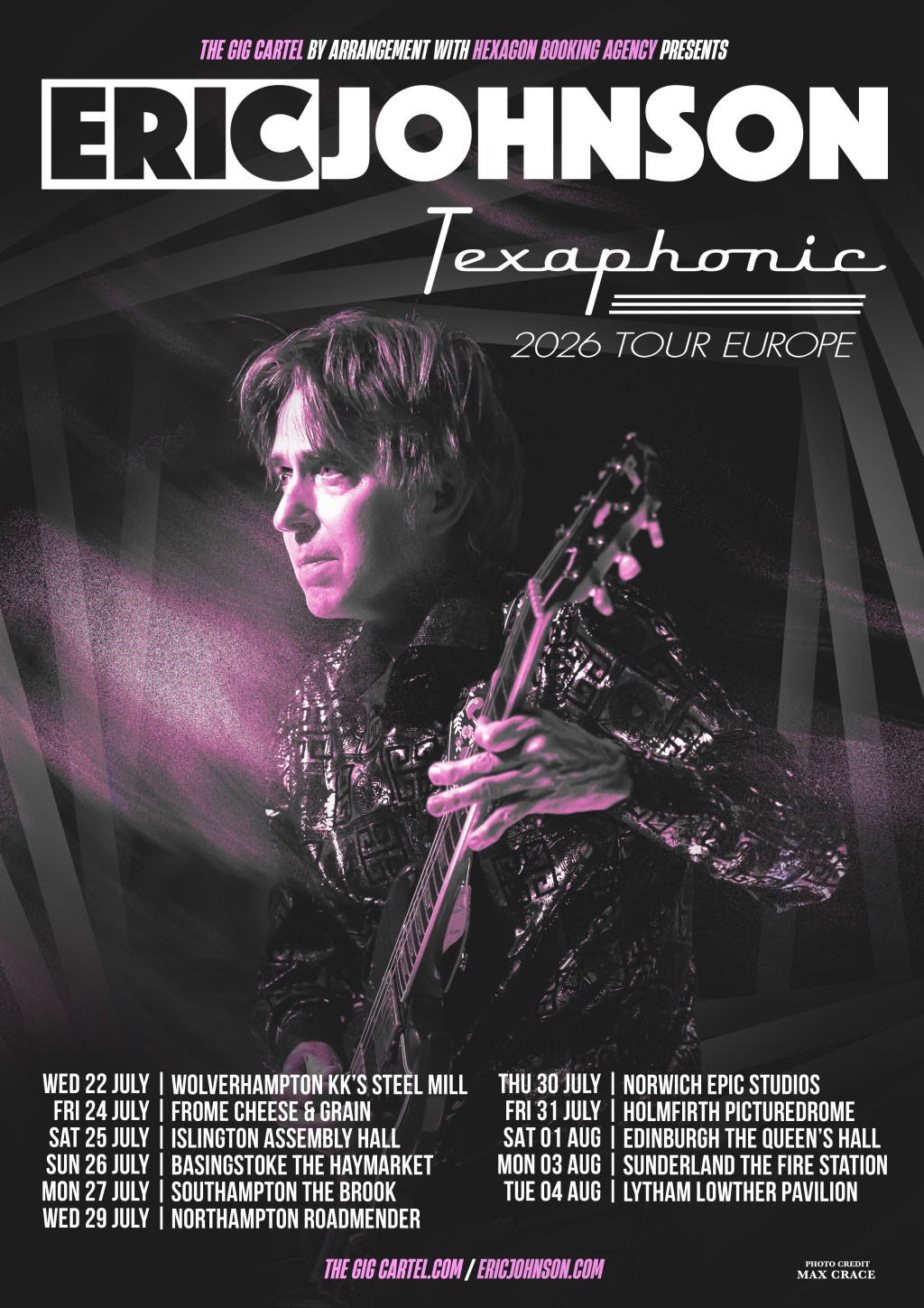 Eric Johnson announces Texaphonic July & August 2026 UK&nbsp;Tour