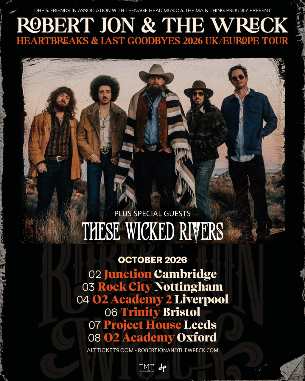 Robert Jon & The Wreck announce These Wicked Rivers as special guests on their October 2026 UK&nbsp;Tour